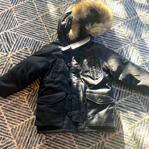 GAP 5T cold control max black water resistant coat w/faux fur hood brand NWT!